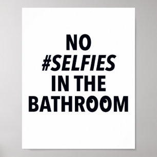 Póster No hay selfies en el Rótulo del baño