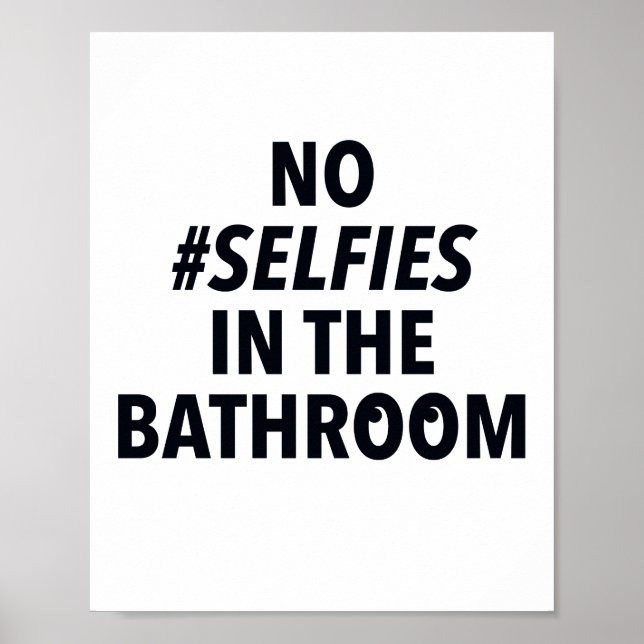 Póster No hay selfies en el Rótulo del baño (Frente)