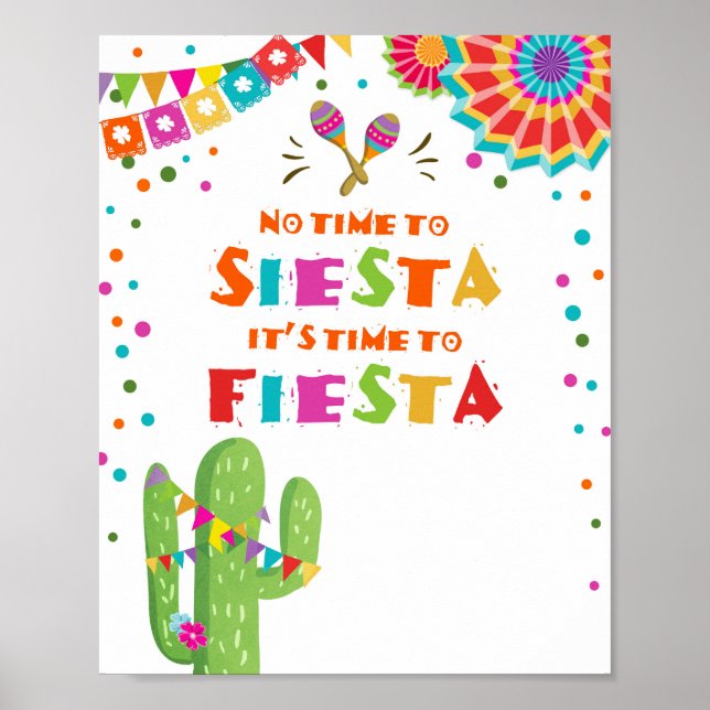 Póster No Hay Tiempo Para El Rótulo De La Mesa De Siesta  (Frente)