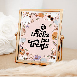 Póster No hay trucos para el cumpleaños de Halloween fant