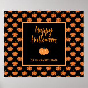 Póster No hay trucos para tratar las calabazas de naranja
