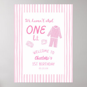 Póster No hemos dormido ni un poco Pijamas 1er Cumpleaños
