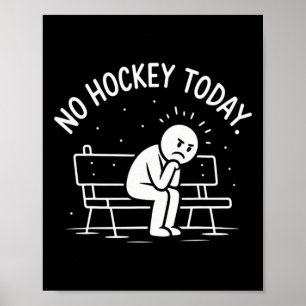 Póster No Hockey Hoy Triste Figura de Palo Gran Regalo Pa