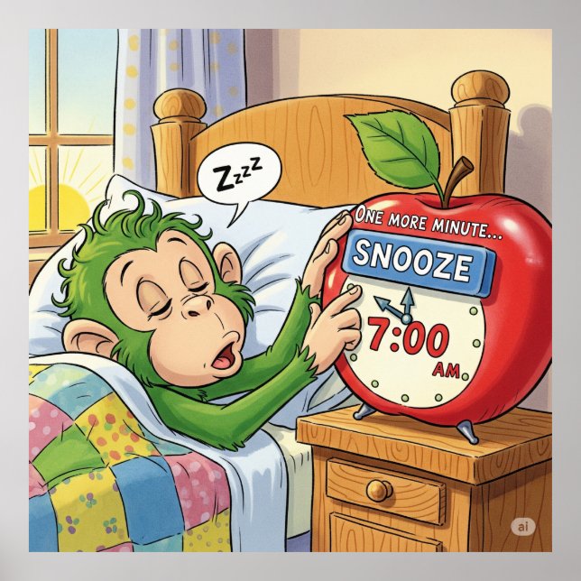 Póster No Hoy, Alarma - Sleepe Monkey Mode 💤 🙈 (Frente)