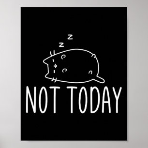 Póster No Hoy Crazy Cat S Gráfico Cute Gráfica Divertido