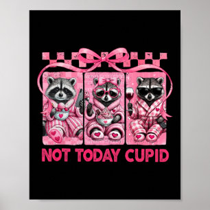Póster No Hoy Cupido San Valentín Mapaches Coqueta Lazo G