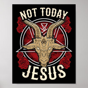 Póster No hoy Jesús es ateo satánico