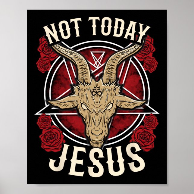 Póster No hoy Jesús es ateo satánico (Frente)
