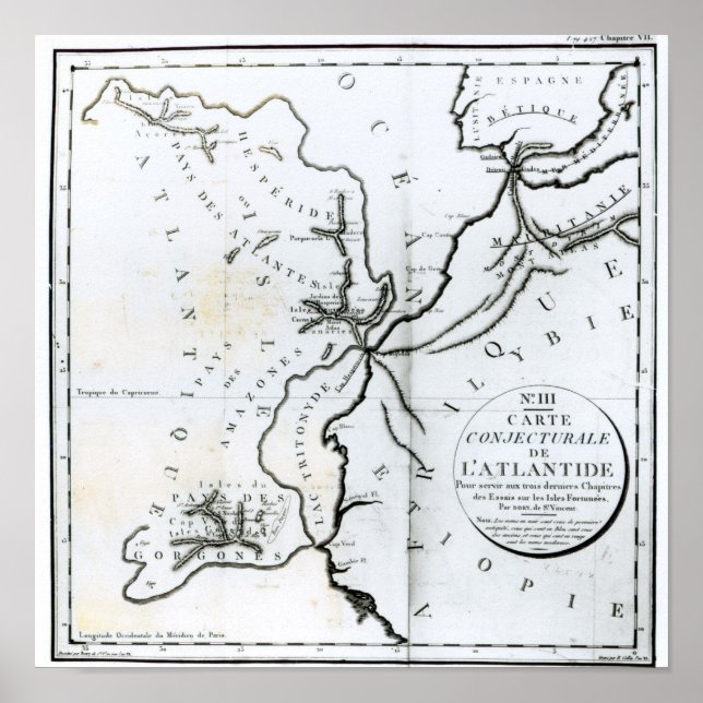 Póster No. III Conjectural Map of the Island of (Frente)