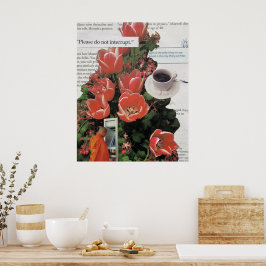 Póster No interrumpa el tiempo del té del café matutino