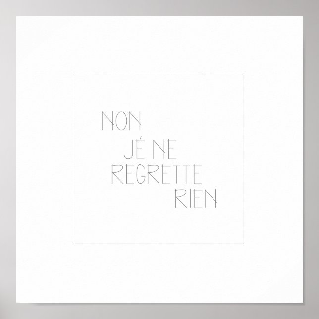 Póster No, Je Ne Regrette Rien- No I Lamenta (Frente)