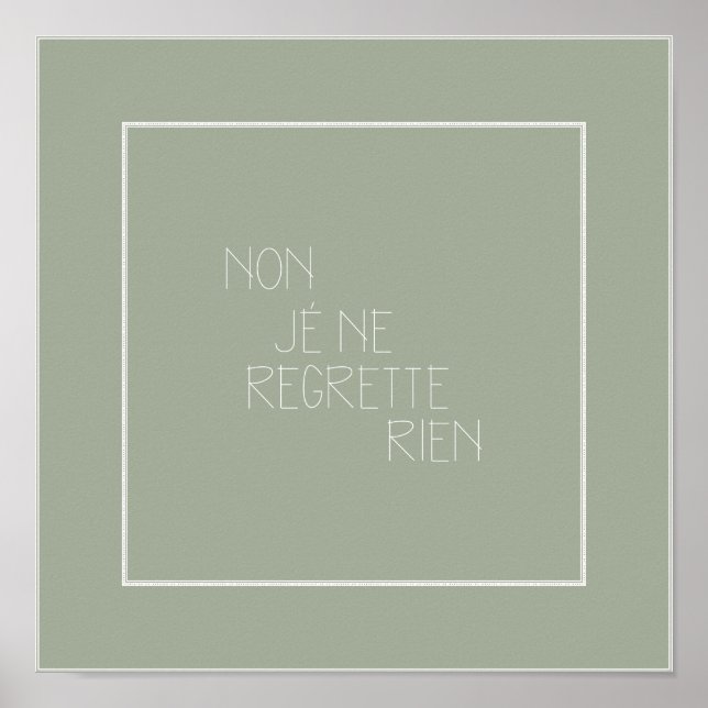 Póster No, Je Ne Regrette Rien-No, No Lamento Nada (Frente)
