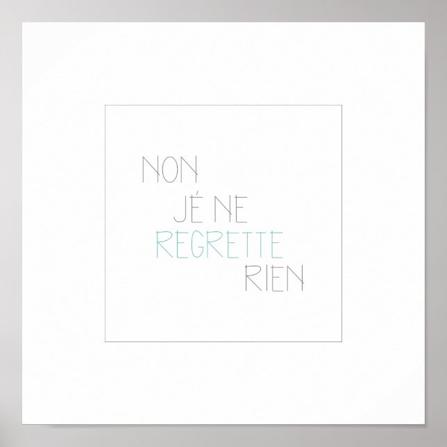 Póster No, Je Ne Regrette Rien- No, No Lamento Nada (Frente)
