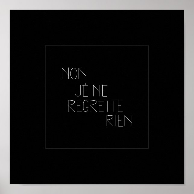 Póster No, Je Ne Regrette Rien- No, No Lamento Nada (Frente)