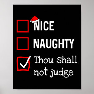 Póster No Juzgarás A Fun Naughty Nice List Christm
