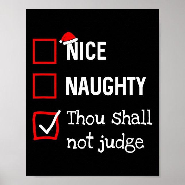 Póster No Juzgarás A Fun Naughty Nice List Christm (Frente)