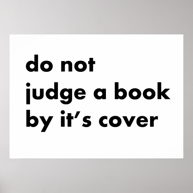 Póster No juzgue el libro por su portada (Frente)