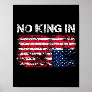 Póster No King En América Bandera Americana Al Revés Dist