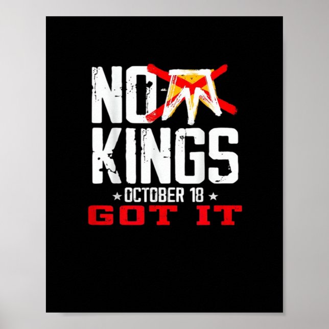Póster No Kings Es Diseño Mínimo Clásico (Frente)