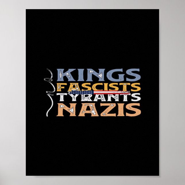 Póster No Kings, Fascists, Tyrants, Nazis – Anti-Authorit (Frente)