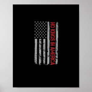 Póster No Kings In America Bandera de EE. UU. Estilo Vint