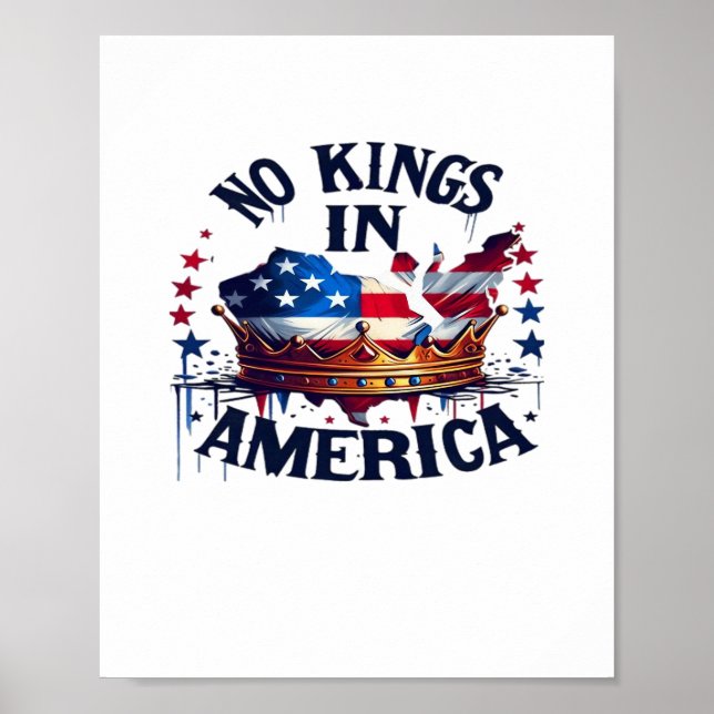 Póster No Kings In America Clásico Retro Cool (Frente)