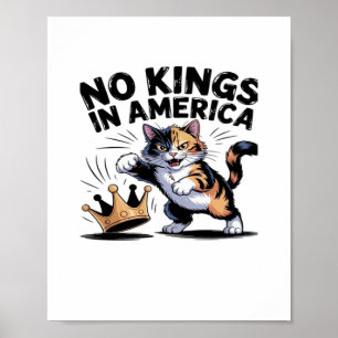 Póster No Kings In America Clásico Simple Limpio