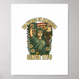 Póster No Kings In America Estatua De Justicia Para Inmig
