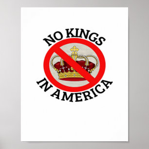 Póster No Kings In America Estilo Patriótico