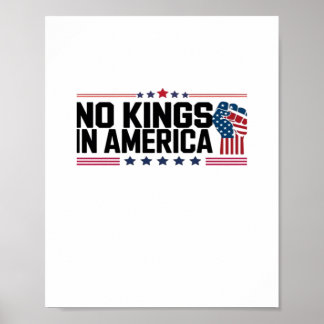 Póster No Kings In America Estilo Patriótico USA