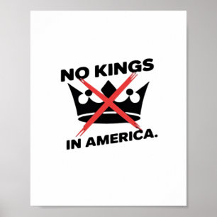 Póster No Kings In America Estilo Retro Anti Esencial