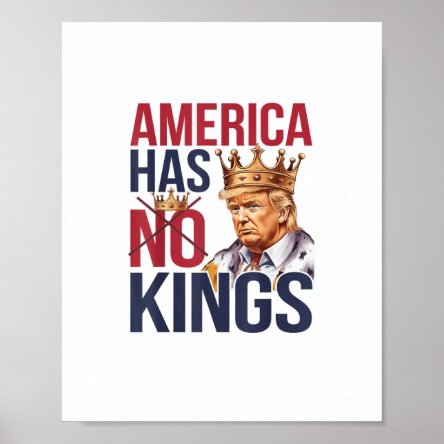 Póster No Kings In America Funny America Has No King Poli (Frente)