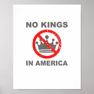 Póster No Kings In America Patriótico Casual