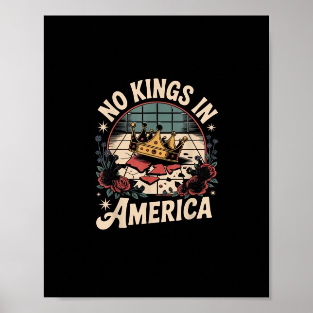 Póster No Kings In America Retro Classic (Frente)