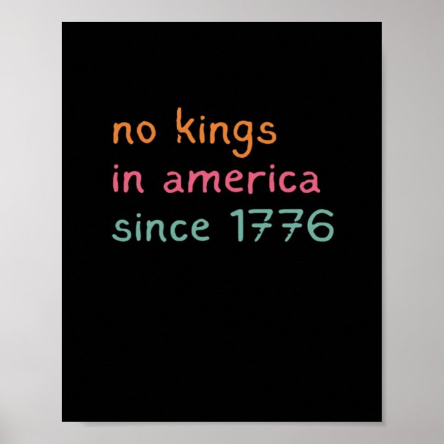Póster No Kings In America Since 1776 Freedom Anti Crown (Frente)