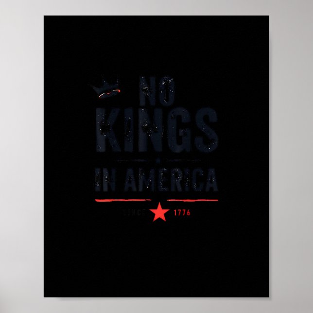 Póster No Kings In America Since 1776 Retro Style Look (Frente)