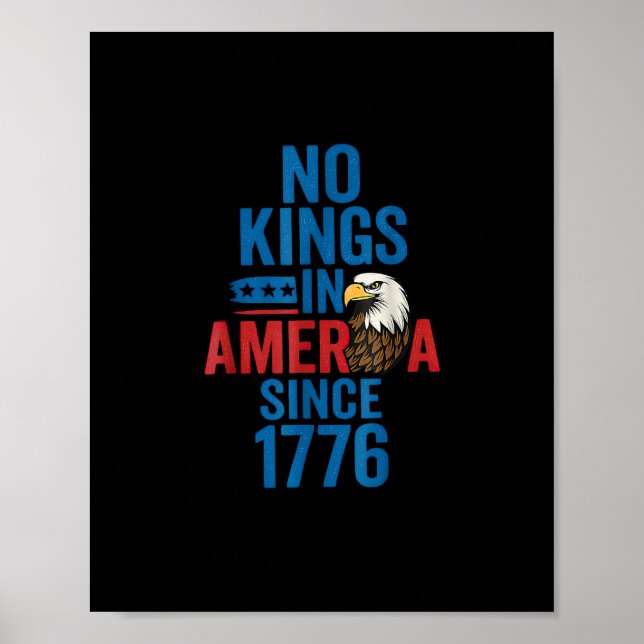 Póster No Kings In America Since 1776 Shirt No Kings Men  (Frente)