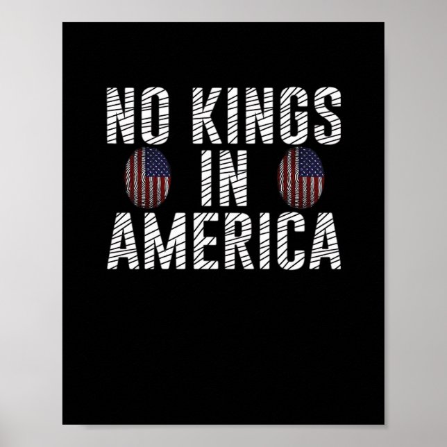 Póster No Kings In America USA Flag Fingerprint Creative  (Frente)