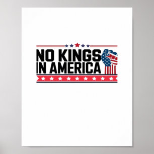 Póster No Kings In America USA Minimal Limpio
