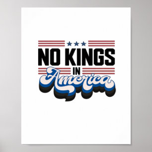 Póster No Kings In America USA Retro Clásico