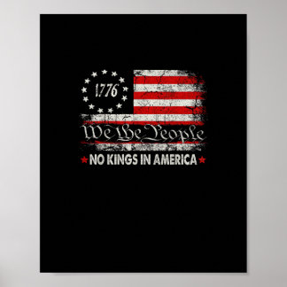 Póster No Kings In America We The People Retro Cool