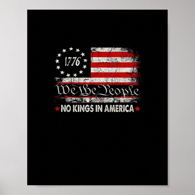 Póster No Kings In America We The People Retro Cool (Frente)