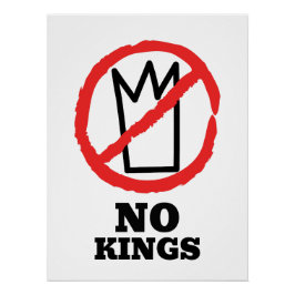 Póster No kings logo, crown red stop sign design