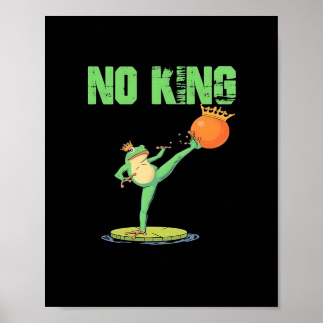 Póster No Kings Portland Frog Protest – Funny Anti-Author (Frente)