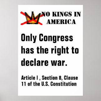 Póster No Kings Protest poster - Right to Declare War