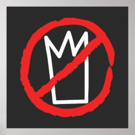 Póster No kings protesta logo de corona