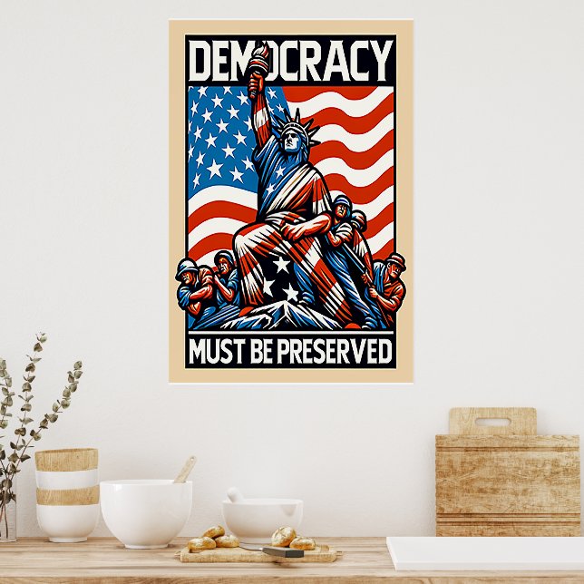 Póster No Kings Save Democracy  Poster (Cocina)