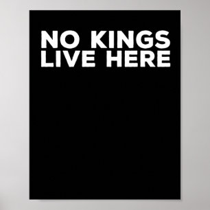 Póster No Kings vive aquí - Estado activista pro-democrac