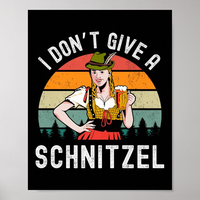 Póster No Le Dé Una Cerveza Schnitzel Con Gracioso Alemán (Frente)