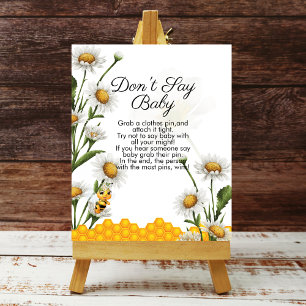 Póster No le digas al bebé Mamá a ser honeycomb Bee Daisy